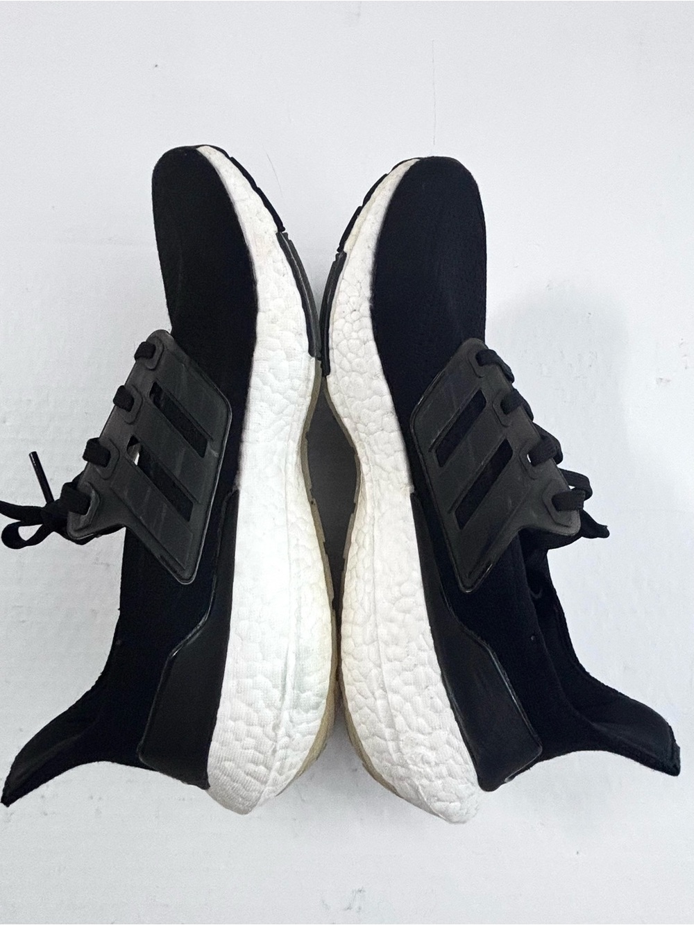 Women’s Adidas Ultraboost Black Athletic Running Sneakers with White Midsole 9
